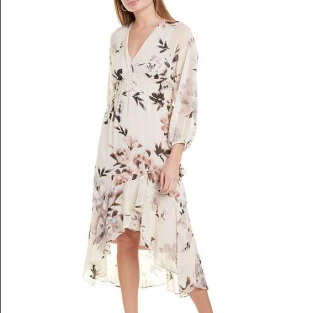 Taylor Dresses Ruffled Floral Midi Dress - 16